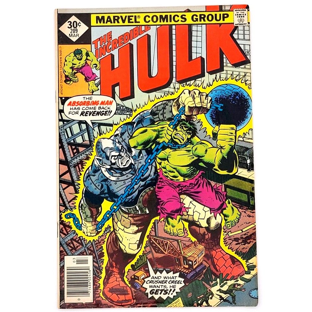 INCREDIBLE HULK #209 (1977) / FN+‎ / NEWSSTAND / ASORBING MAN